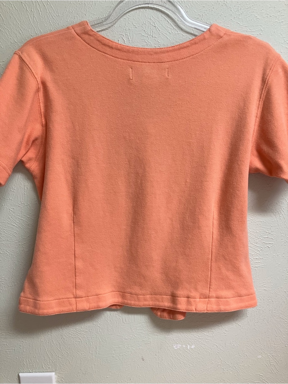 Comfortable Peach Button-Front Short Sleeve Top - Picture 2 of 12